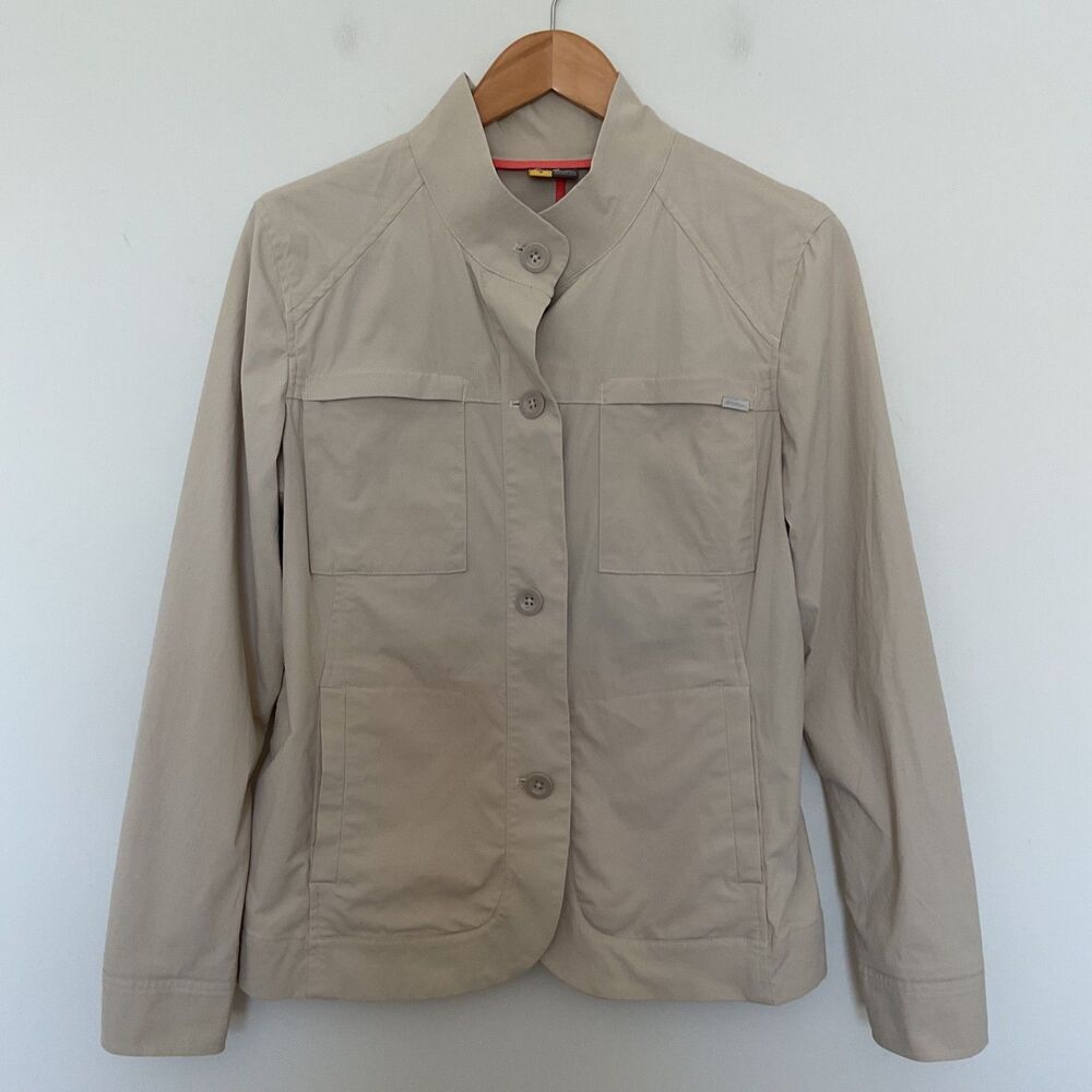 Eddie Bauer Travex Voyager Jacket Womens 14 Beige gorpcore Lightweight Outdoor
